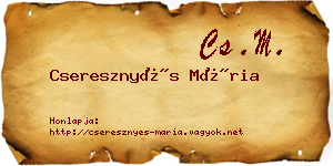 Cseresznyés Mária névjegykártya