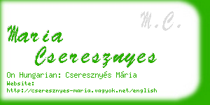 maria cseresznyes business card